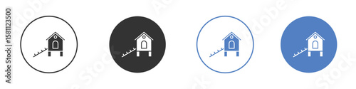 Chicken coop icon. Vector illustration, flat design.