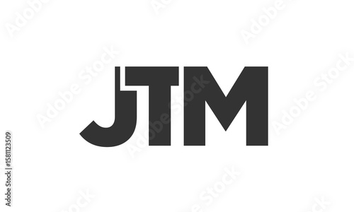 JTM logo design template with strong and modern bold text. Initial based vector logotype featuring simple and minimal typography. Trendy company identity.