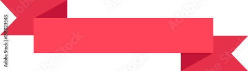 Free Download Horizontal red ribbon banner with blank copy space providing room for promotional message or marketing slogan, ideal for graphic design projects - GFXLoad