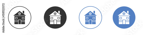 Chalet icon. Vector illustration, flat design.