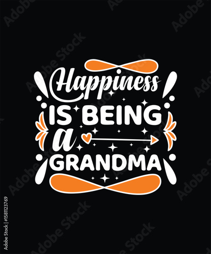 Happiness is being a grandma quote with heart and arrow design