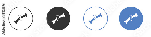 Broken bone icon. Vector illustration, flat design.