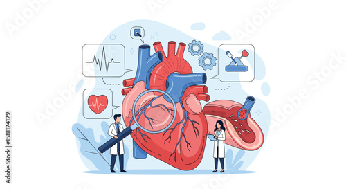 Cardiovascular health examination and medical research in cardiac science study