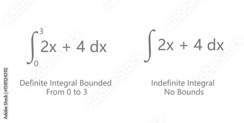 Definite and Indefinite Integrals in Calculus.