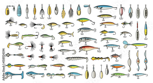 Diverse collection of fishing lures for anglers seeking superior catch rates