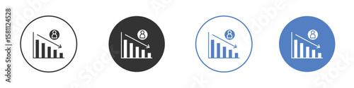 Attrition icon. Vector illustration, flat design.