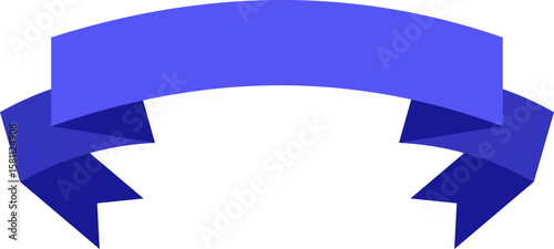 Curving elegantly across a pristine white background, a simple blue ribbon banner offers generous copy space, perfect for celebrating achievements or announcing awards and honors