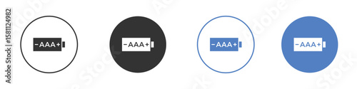 AAA battery icon. Vector illustration, flat design.