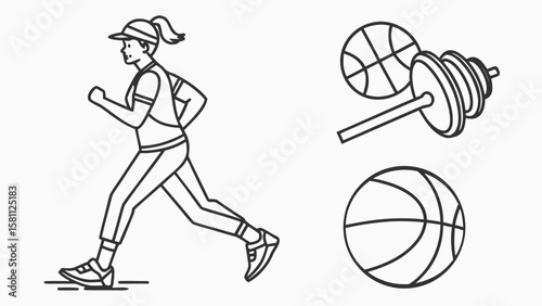 Fitness line editable icons set Sheet/Icon Set Vector illustration. AI GENERATED.