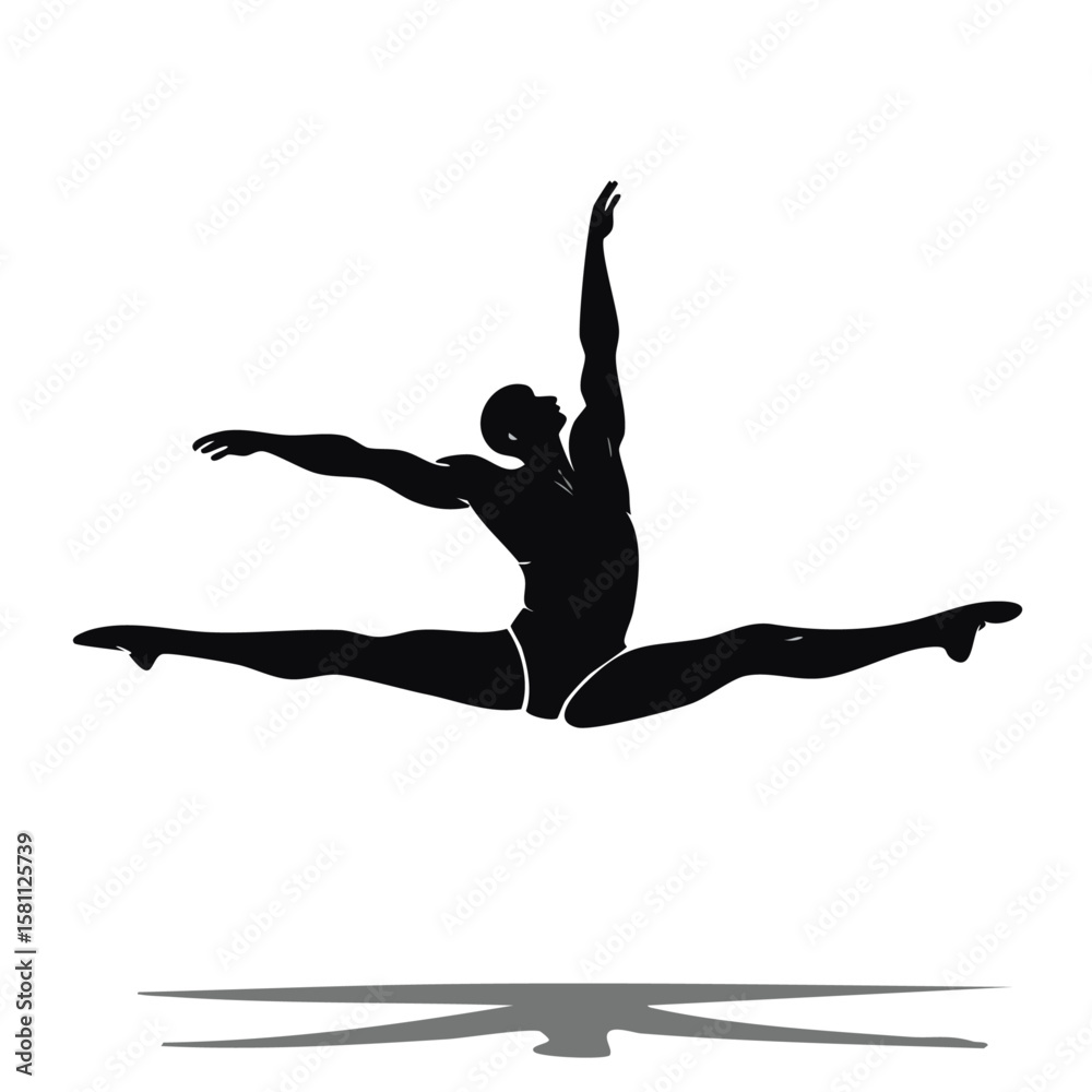 Fototapeta premium Silhouette icon vector set of gym and fitness elements in modern minimal style, featuring workout poses, dumbbells, bodybuilding, weightlifting, and exercise equipment for health and sports designs