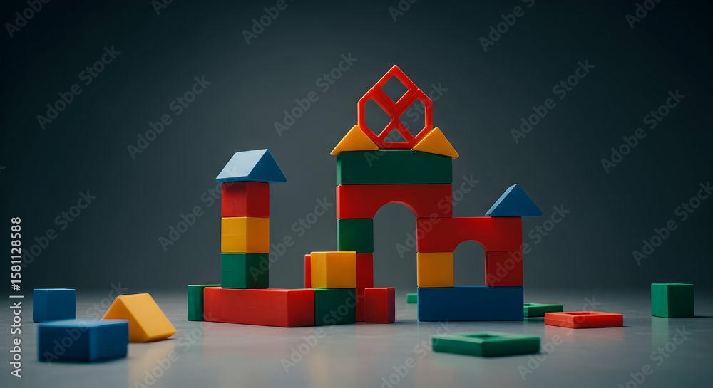 Fototapeta premium Creative Imagination Colorful Building Blocks Design for Early Childhood Development