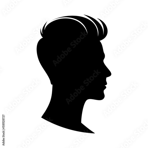 Silhouette icon vector set of barber tools and grooming elements in minimal flat style, including scissors, razors, combs, beards, male and female barbers, perfect for salon branding and hairstyling g