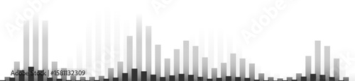 Dark and light gray vertical bars creating a bar chart representing statistical data analysis, perfect for concepts related to business, finance, and data visualization
