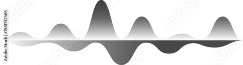 Sound wave vibrating and flowing with a modern and abstract design, perfect for music, audio, and technology concepts, with a sleek and stylish grayscale gradient