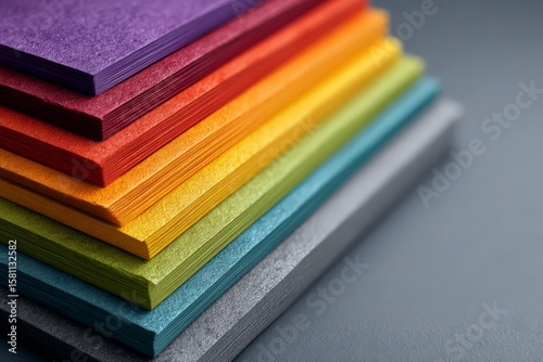 Wallpaper Mural Rainbow Color Paper Stack Macro Torontodigital.ca