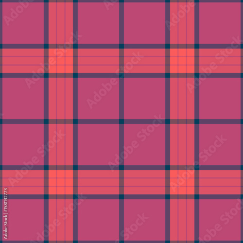 Classic tartan plaid pattern in shades of rose, coral, and blue. Great for backgrounds, textiles, or design elements. Versatile, timeless, and visually appealing.
