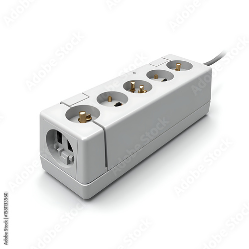 Compact electronic cord splitter with multiple socket ports  