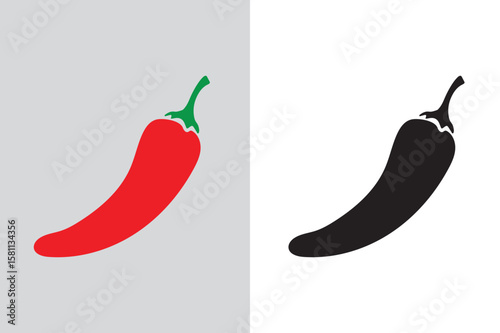 red hot chili pepper icon vector art illustration, hot paprika icon vector