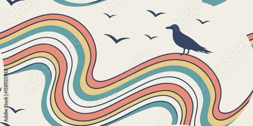 vector illustration of an abstract bird