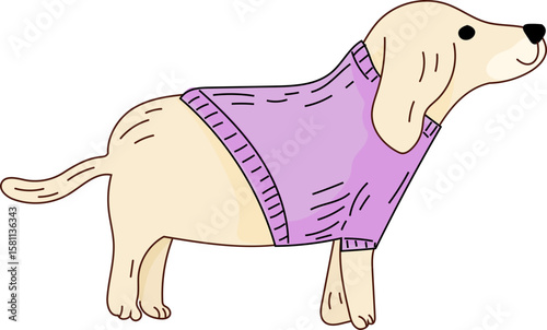 Golden Retriever in Bandana – Cute Cartoon Fashion Dog Vector
