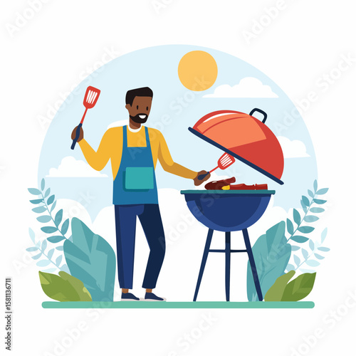 man with barbecue