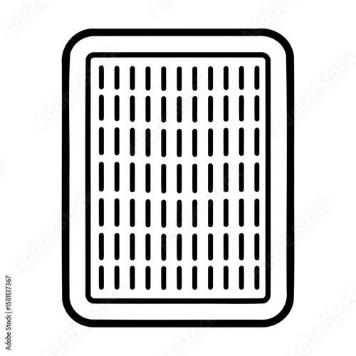 Minimalistic bath mat icon featuring a textured 