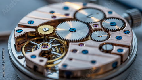 Wallpaper Mural Intricate watch movement with gears and jewels in close up detail Torontodigital.ca