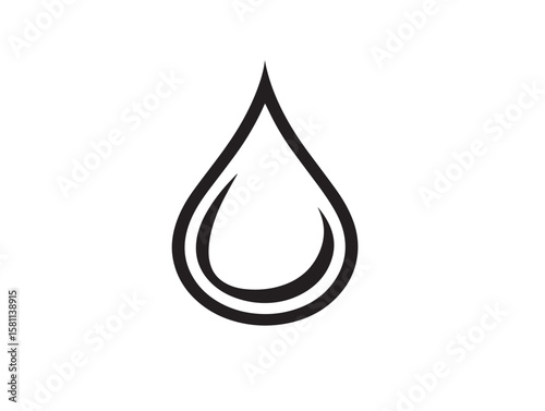 Liquid droplet icon with elegant outline style