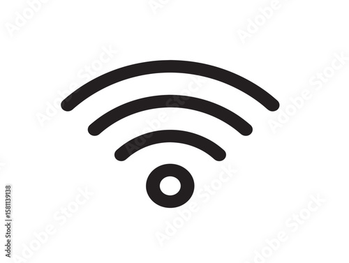 Wireless signal icon in clean connection symbol design