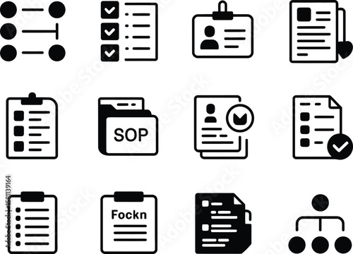 Vector Set of Business Documents and Organization Icons