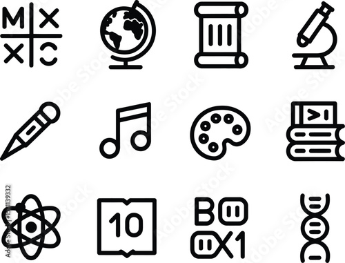 Educational Icons Set for Back to School or Academic Projects
