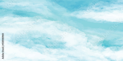 Soft Blue Watercolor Cloud Background with Dreamy Hand-Painted Sky Texture and Light Airy Brush Strokes – Perfect for Posters, Websites & Elegant Invitation Designs