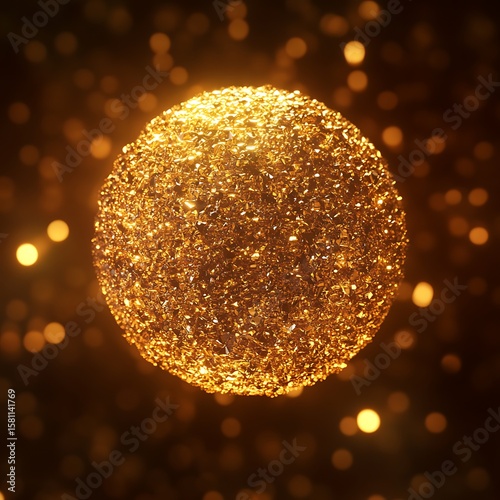 Luxurious Golden Textures and Glittering Spheres - Shimmering Metallic Background Collection