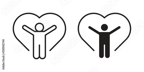 Wellness icon. Stroke and Glyph pictogram. Vector illustration on white background