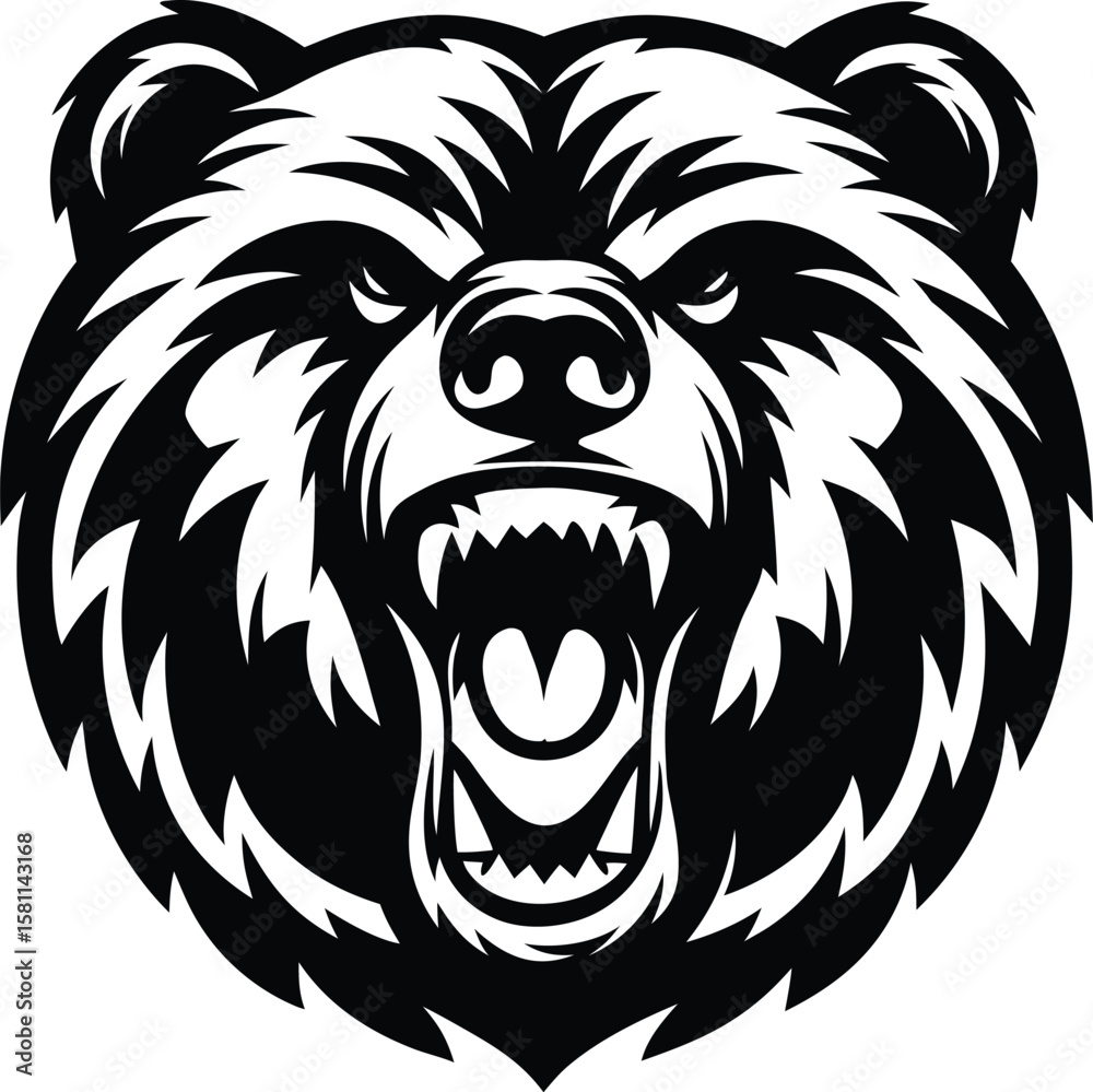 Obraz premium Vector logo of a bear head. Professional logo of grizzly. used as emblems, tattoo, sign, logo on transparent background