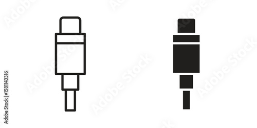 USB type c icon. Stroke and Glyph pictogram. Vector illustration on white background