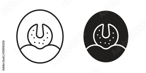Tonsillitis icon. Stroke and Glyph pictogram. Vector illustration on white background