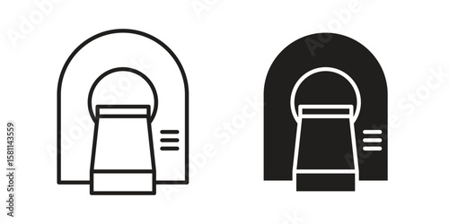 Tomography icon. Stroke and Glyph pictogram. Vector illustration on white background
