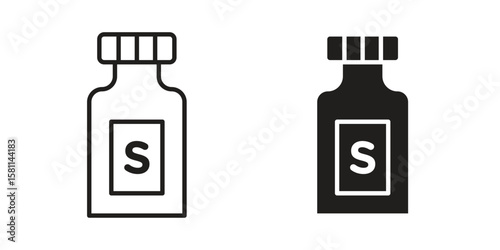 Solvent icon. Stroke and Glyph pictogram. Vector illustration on white background