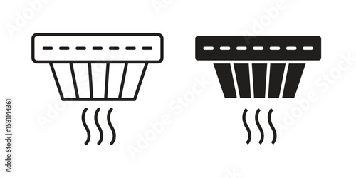 Smoke detector icon. Stroke and Glyph pictogram. Vector illustration on white background
