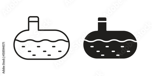 Sewerage tank icon. Stroke and Glyph pictogram. Vector illustration on white background