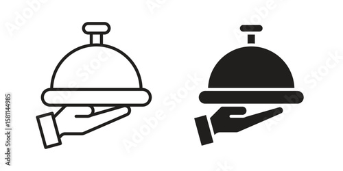 Restaurant Tray icon. Stroke and Glyph pictogram. Vector illustration on white background