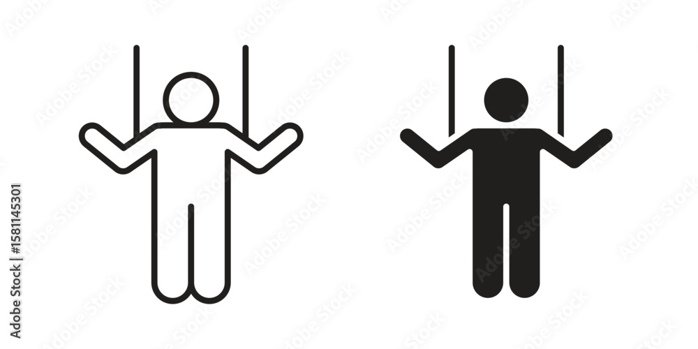 Obraz premium Puppet icon. Stroke and Glyph pictogram. Vector illustration on white background