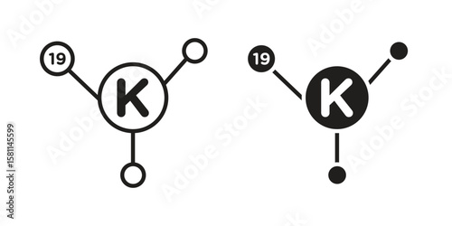 Potassium icon. Stroke and Glyph pictogram. Vector illustration on white background