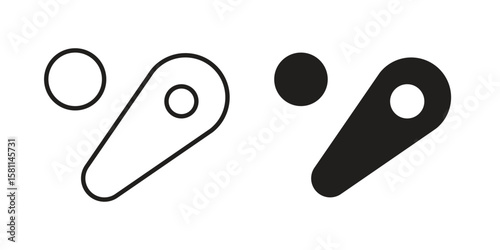 Pinball icon. Stroke and Glyph pictogram. Vector illustration on white background