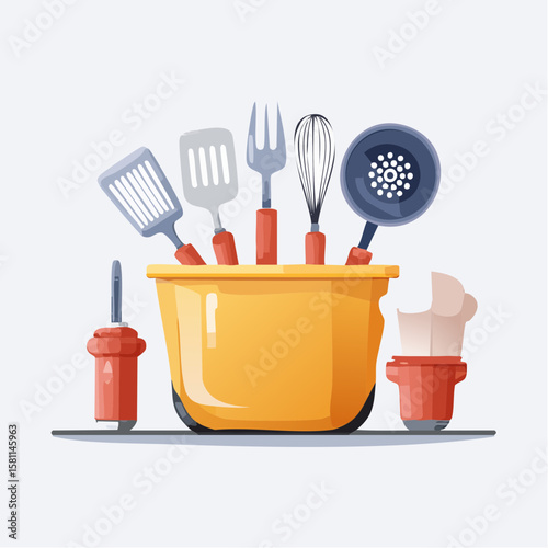 set of kitchen utensils