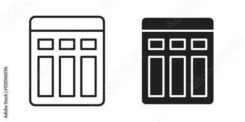 Mood board icon. Stroke and Glyph pictogram. Vector illustration on white background