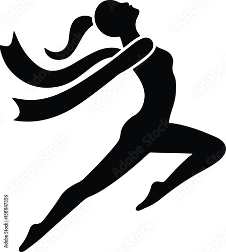 Girl Stretching in Morning Silhouette – Wake Up Pose Icon Set Morning Yoga Stretch Girl Silhouette – Relax & Fitness Vector Set