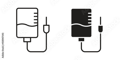 Intravenous icon. Stroke and Glyph pictogram. Vector illustration on white background