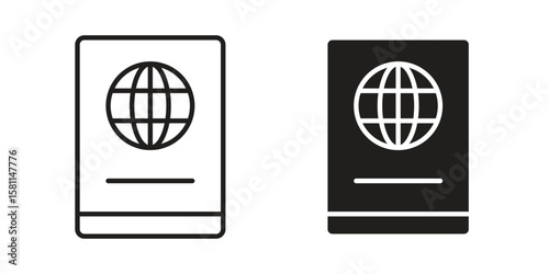 Immigration icon. Stroke and Glyph pictogram. Vector illustration on white background